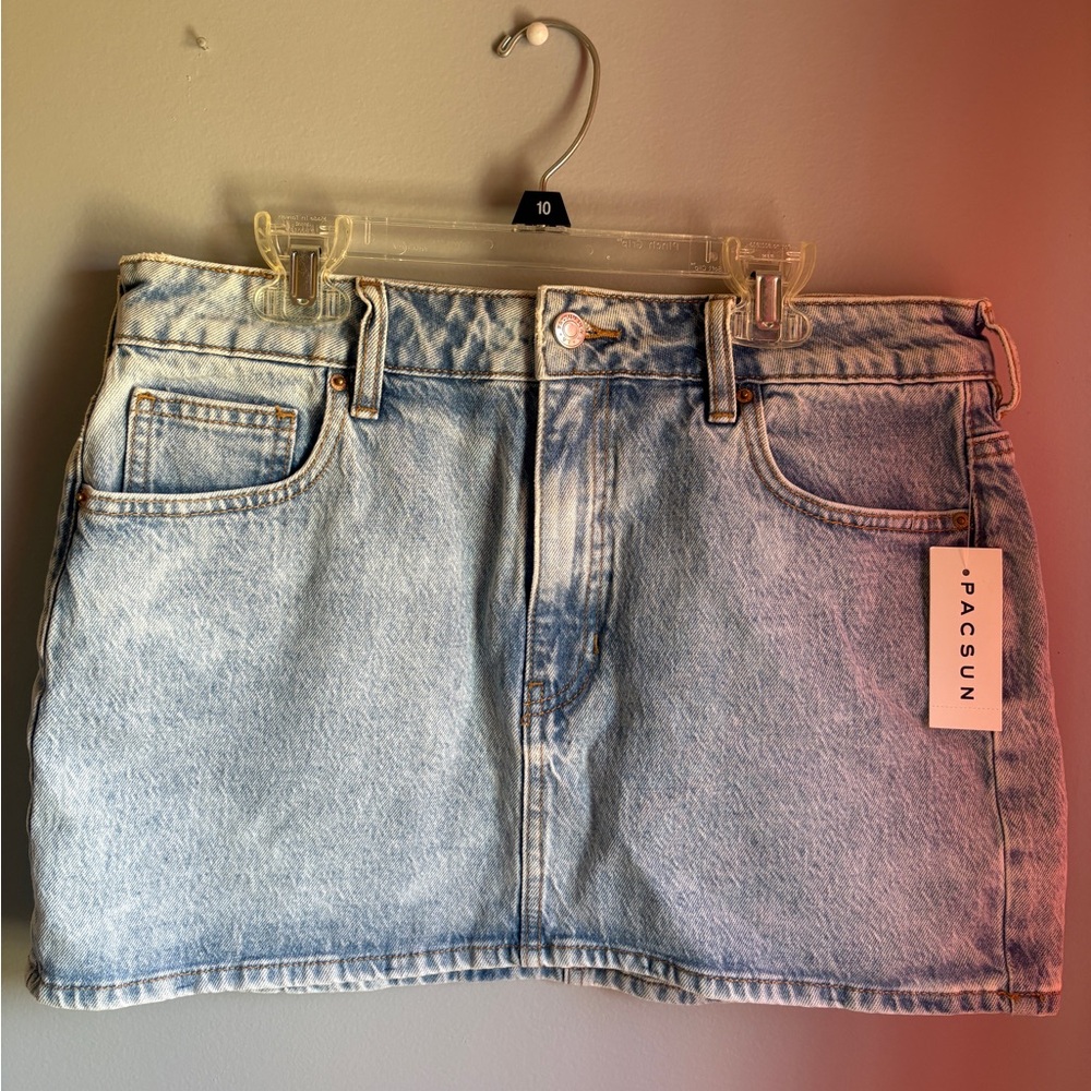PacSun Light Blue Denim Mini Skirt